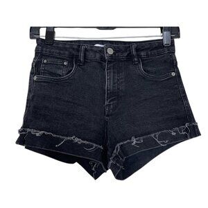 Women Zara Trafaluc Denim‎ Wear Shorts Womens Size 00 Black Raw Hem